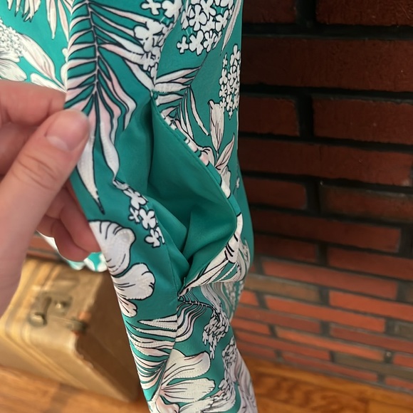 Beach Dress - Emerald Green and Pink/White - Picture 4 of 4